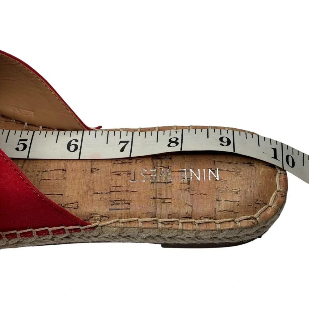 Nine West Bellah Red Espadrilles Sandals Comfy Flats Women Size 8.5M Brand New